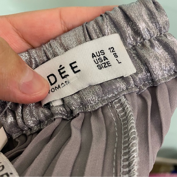 Anthropologie L’IDEE Fantasia Strapless Pleated Shift‎ Gown Dress Maxi Size 8 - Picture 7 of 8